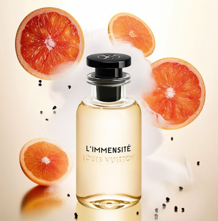 Editorial fragrance visual _ Louis Vuitton L’Immensité citrus perfume